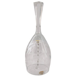 Vintage Krosno Crystal Etched Glass Bell Tannenbaum Souvenir Made in Poland